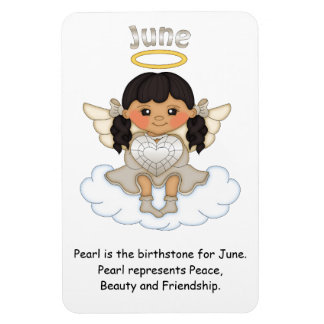 Imán June Birthstone Angel Black Premium Magnet