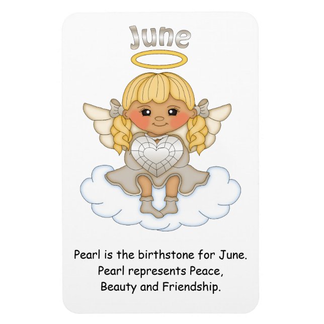 Imán June Birthstone Angel Blonde Premium Magnet (Vertical)