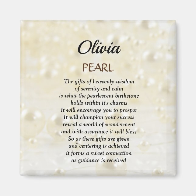 Imán June Birthstone Pearl design (Frente)