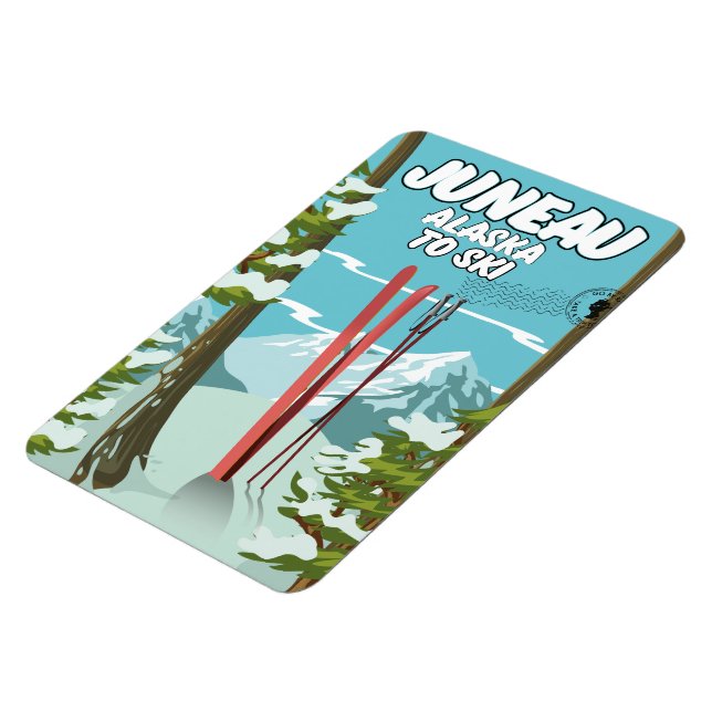 Imán Juneau Alaska En Esquí (Lado Izquierdo)