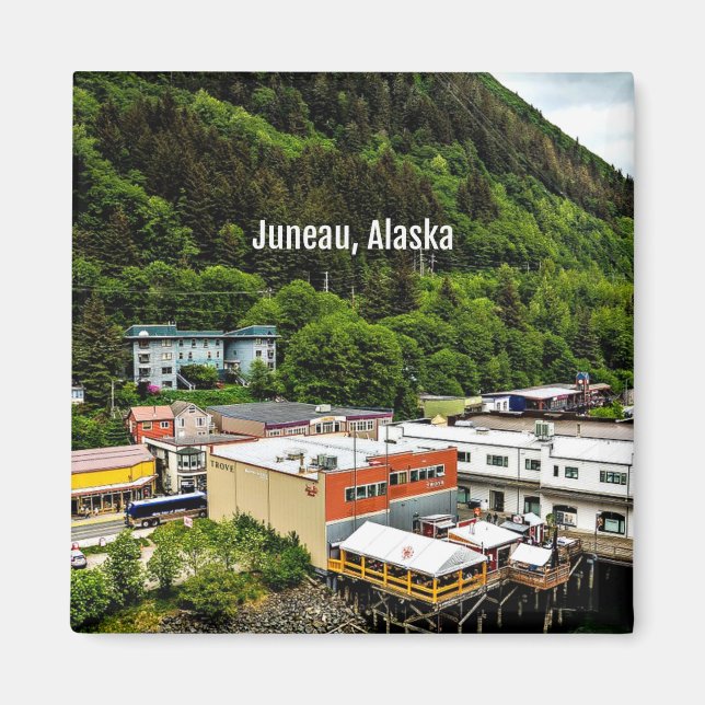 Imán Juneau, Alaska, fotografía de la ciudad (Frente)