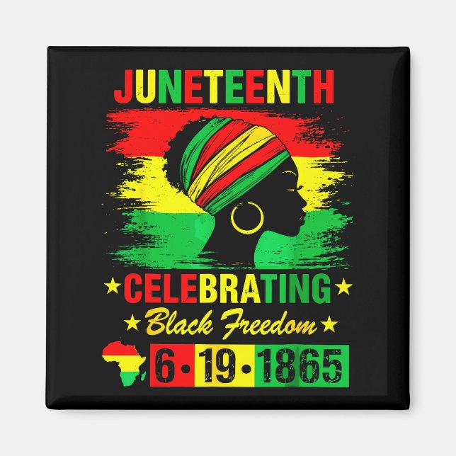 Imán Juneteenth 19 de junio de 1865 americano africano  (Frente)