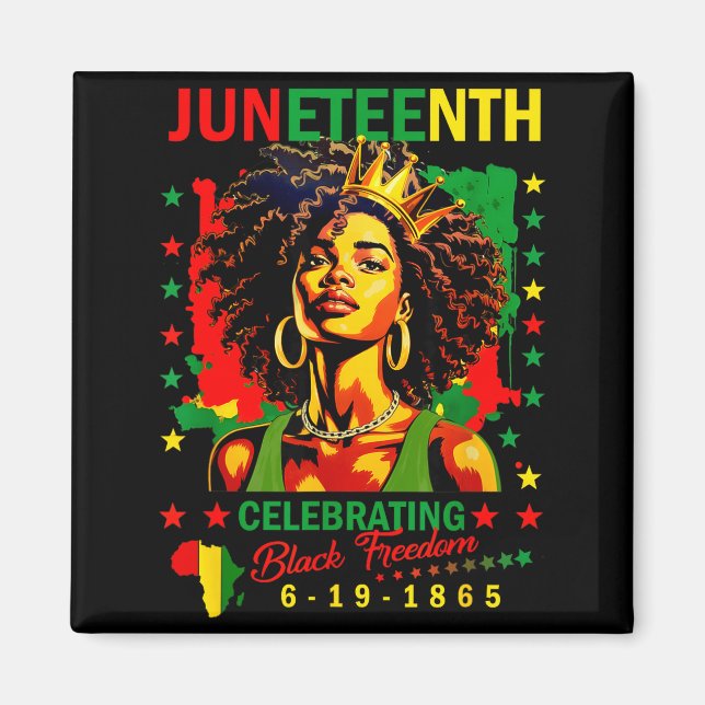 Imán Juneteenth celebra el día de la libertad negra niñ (Frente)