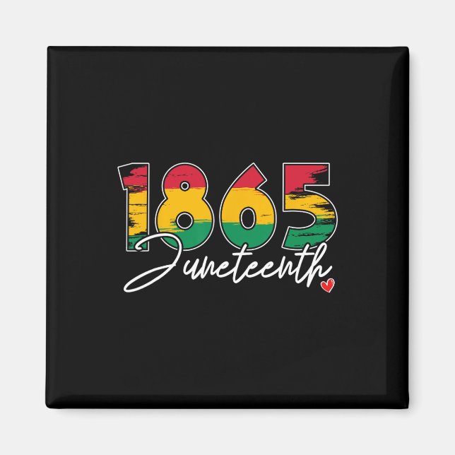 Imán Juneteenth Celebra la Libertad Negra 1865 Corazón  (Frente)