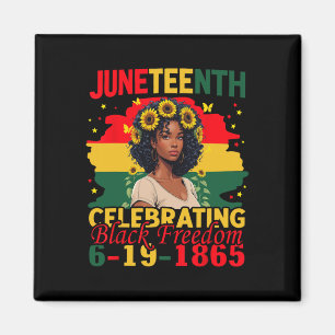 Imán Juneteenth Libertad Negra 19 de junio de 1865 Afro