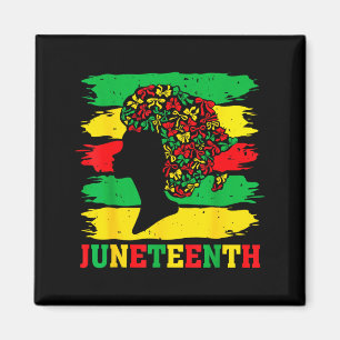 Imán Juneteenth mujeres negras afro coqueta lazo cabell