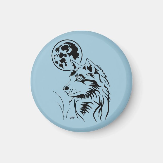 Imán junger träumender Wolf Magnet (Frente)