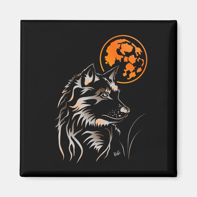 Imán junger träumender Wolf Magnet (Frente)