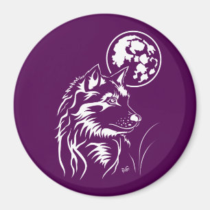 Imán junger träumender Wolf Magnet