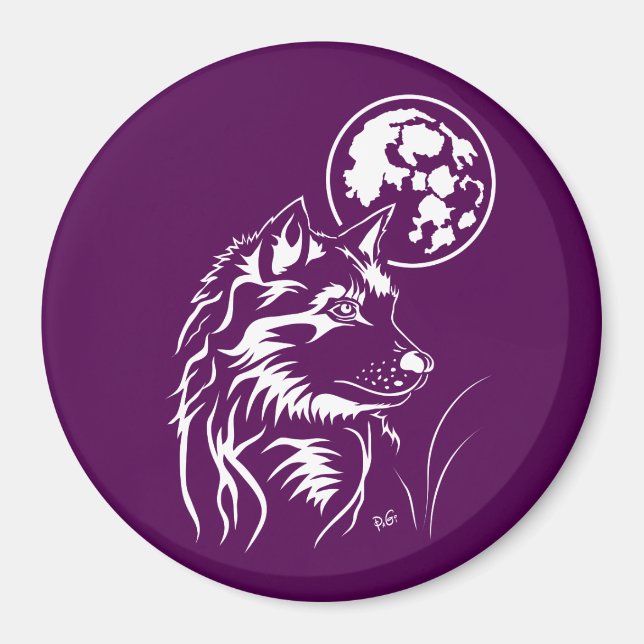 Imán junger träumender Wolf Magnet (Frente)