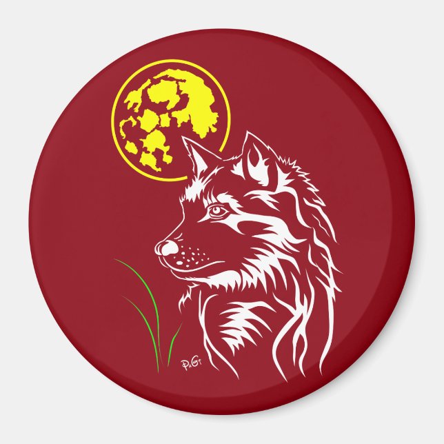 Imán junger träumender Wolf Magnet (Frente)