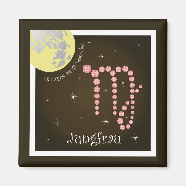 Imán Jungfrau 23. Agosto bis 23. Septiembre Magnet (Frente)