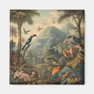 Imán Jungla Antigua Dosel & Aves Exóticas