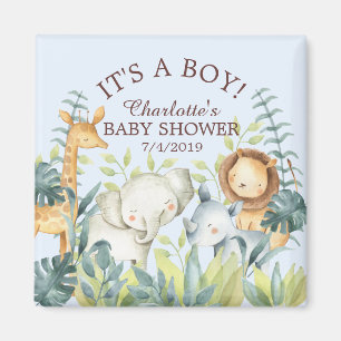 Imán Jungle Animals Baby Shower Favor Magnet