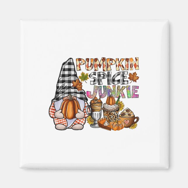 Imán Junkie Gnomes Spice Spice Fall Otoño Thanksgivi (Frente)