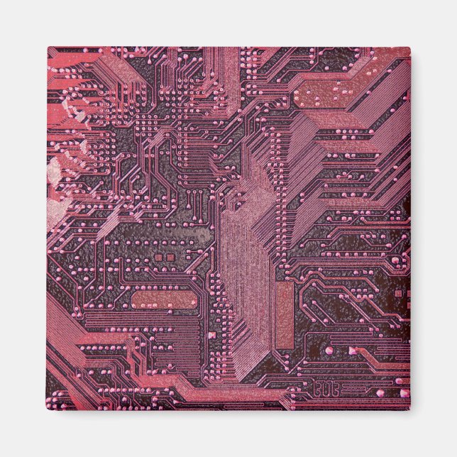 Imán Junta de circuito cibernético de Fuchsia Electróni (Frente)
