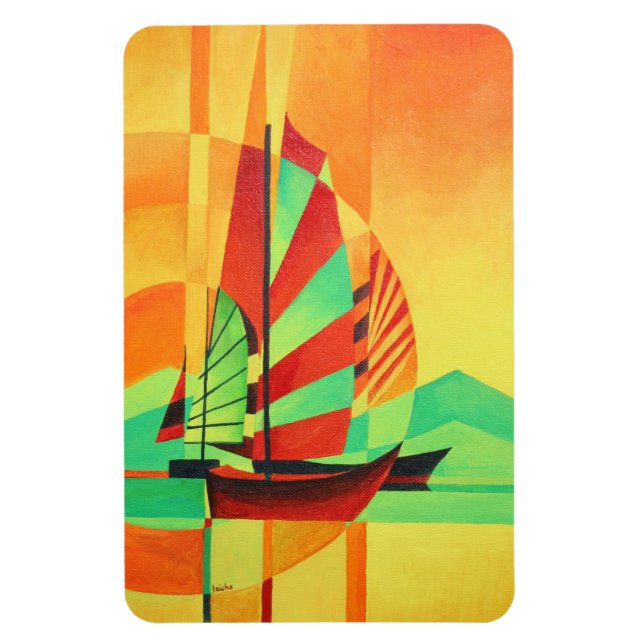 Imán Juntas chinas navegan hasta la orilla del arte geo (Vertical)