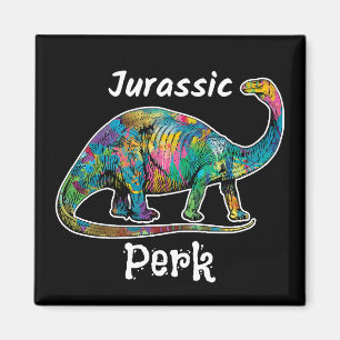Imán Jurassic Perk Colorido Dinosaurio Negro