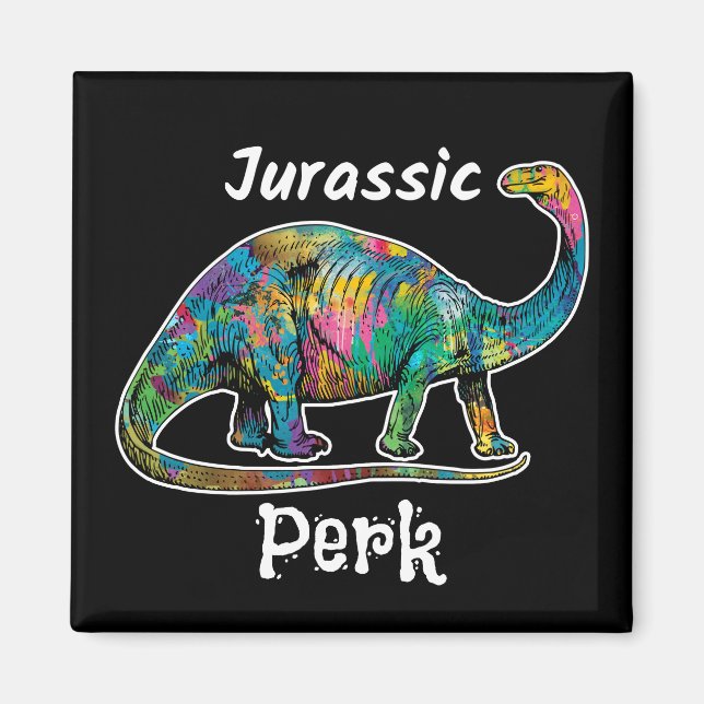 Imán Jurassic Perk Colorido Dinosaurio Negro (Frente)