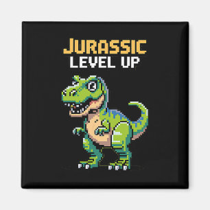 Imán Juric Level Up Pixel Dinosaur Retro Gamer 
