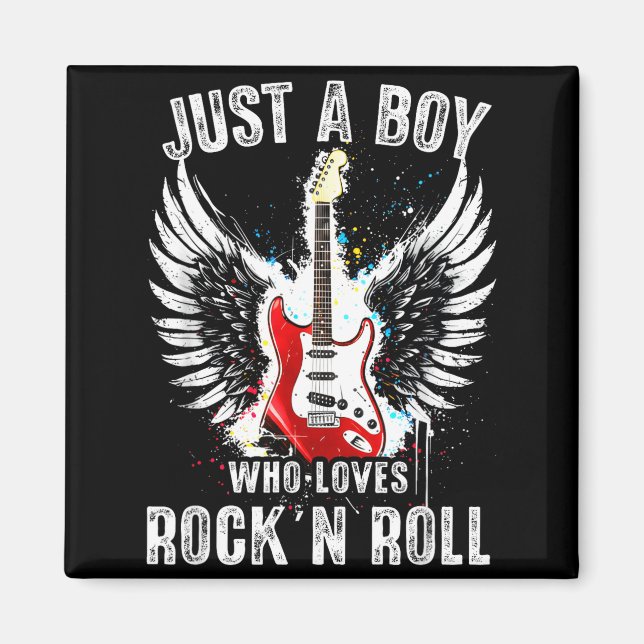 Imán Just A Boy Who Loves Rock And Roll Rock Band Guita (Frente)
