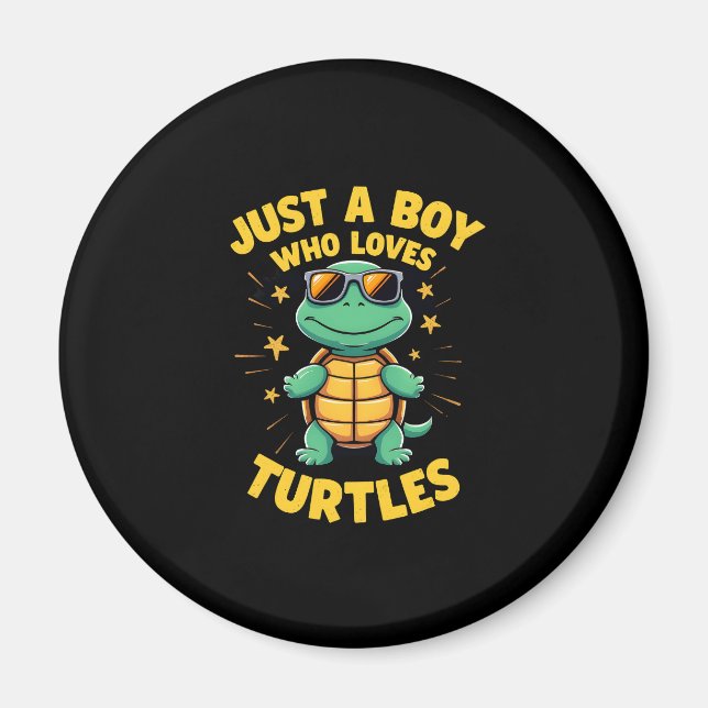Imán Just a boy who loves turtles Children boy (1) (Frente)