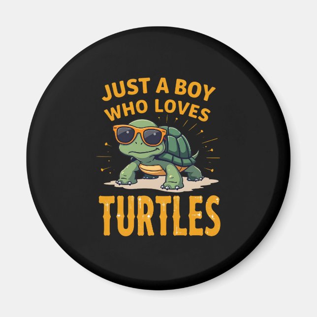 Imán Just a boy who loves turtles Children boy (2) (Frente)