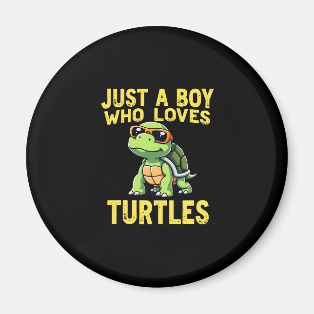 Imán Just a boy who loves turtles Children boy (3) (Frente)