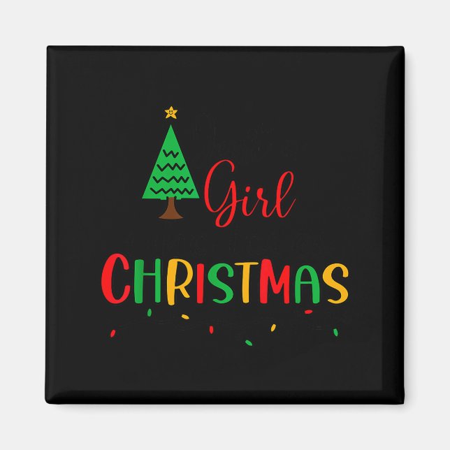 Imán Just A Girl Who Loves Christmas, Women, Girls, Kid (Frente)