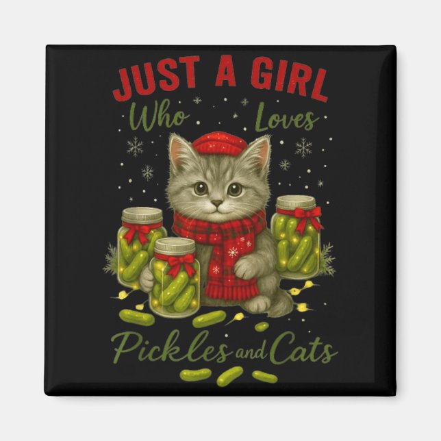 Imán Just A Girl Who Loves Ckles And Cats Christmas  (Frente)