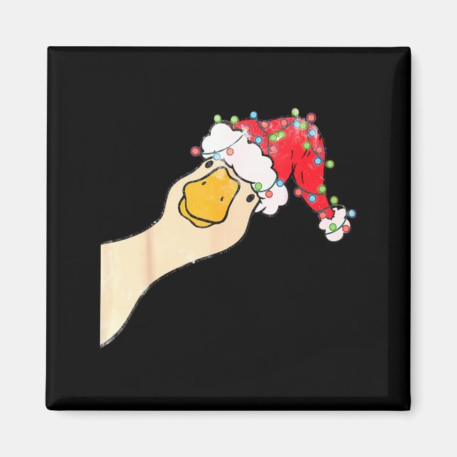 Imán Just A Jolly Goose Funny Silly Goose Santa Christm (Frente)