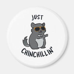 Imán Just Chin-Chillin Funny Chinchilla Pun