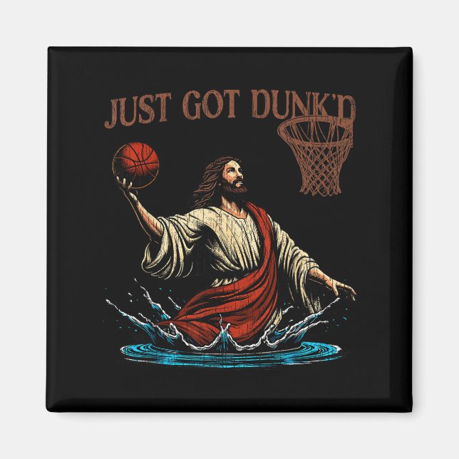 Imán Just Got Dunked Funny Baptism Jesus Christian Bask (Frente)