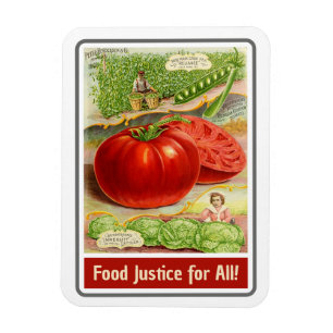 Imán Justicia Alimentaria - Tomates de cosecha y Jardín