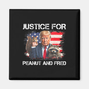 Imán Justicia para la ardilla de cacahuete Fred Raccoon