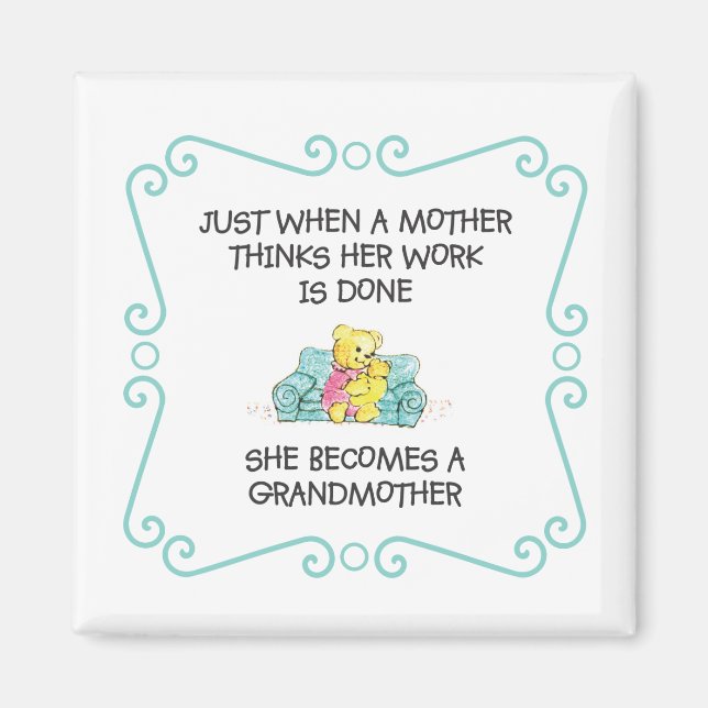 Imán Justo Cuando Una Madre Piensa - Magnet Abuela (Frente)