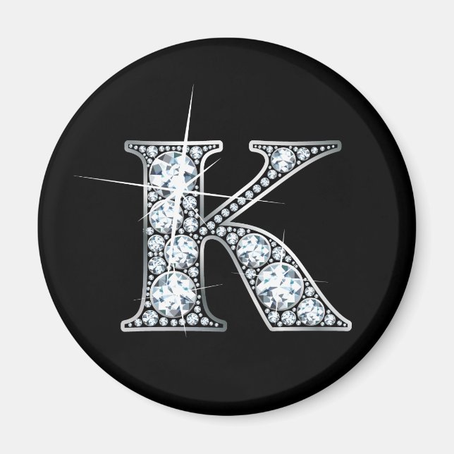 Imán "K" Faux-"Diamond Bling" Magnet (Frente)