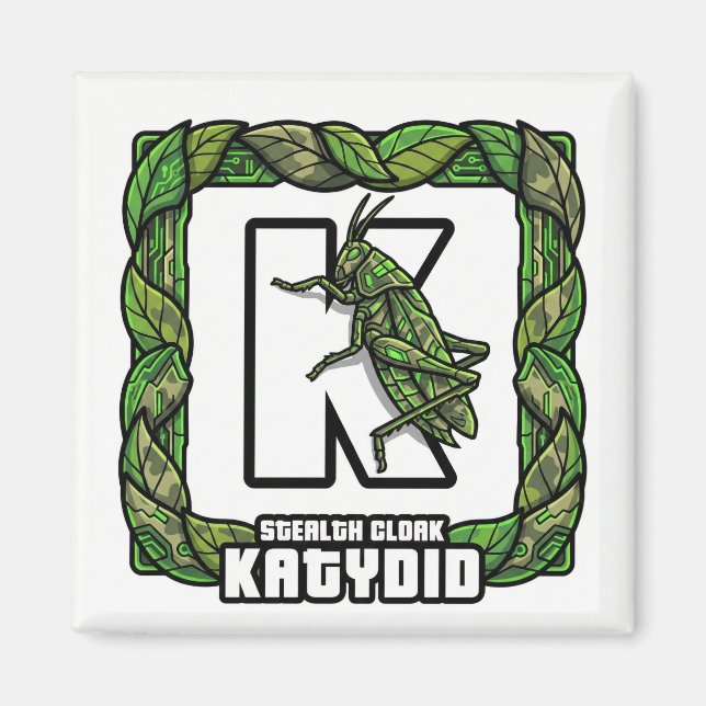 Imán K is for Katydid – GTA Style ABC Learning Magnet (Frente)