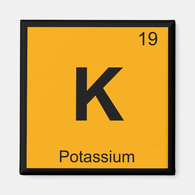 Imán K - Química del Potasio Símbolo de la Tabla Periód (Frente)