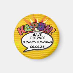 Imán KA-POW Guarda la Fecha Diversión Retro Arte Pop Co
