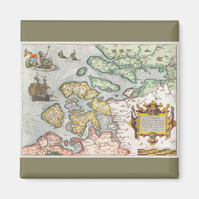 Imán Kaart van Zeeland (1592) de Frans Hogenberg. (Frente)