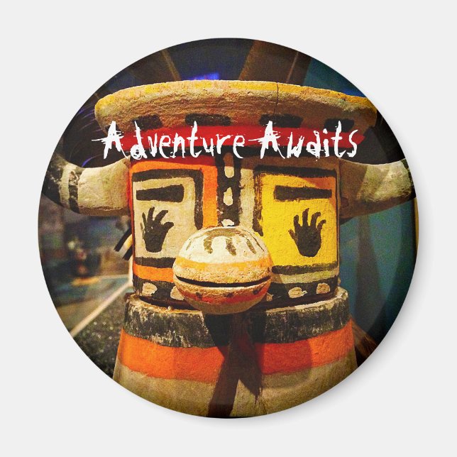 Imán Kachina Doll Face Photo Adventure espera una gran  (Frente)