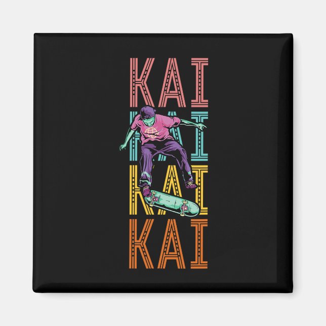 Imán Kai Hob de monopatín personalizado  (Frente)