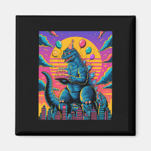 Imán Kaiju Birday Lloon Y Cake Monster Movie Bday D