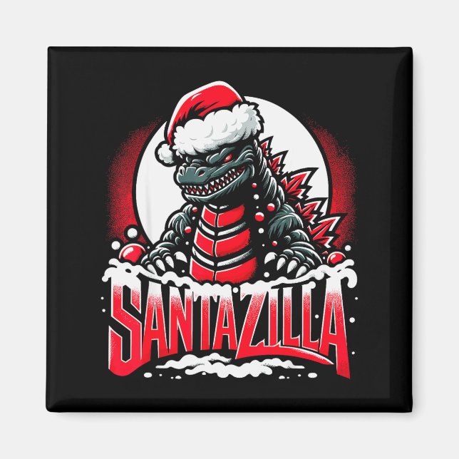 Imán Kaiju Christmas Santazilla Japanese Monster Dinosa (Frente)