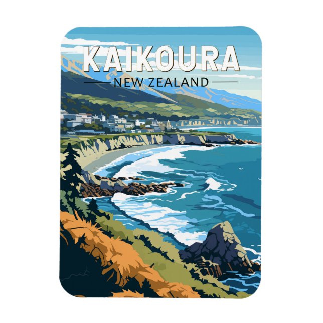 Imán Kaikoura Nueva Zelanda Vintage (Vertical)