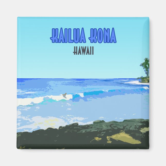 Imán Kailua Kona Big Island Hawaii Vintage (Frente)