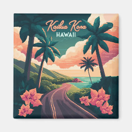 Imán Kailua Kona Hawaii Gran Isla Sunset Retro