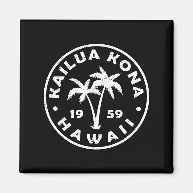 Imán Kailua-kona Hawaii Palm Tree Mens Womens Girls Boy (Frente)