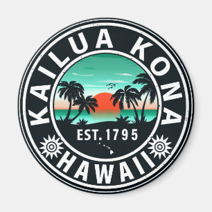 Imán Kailua Kona Hawaii Retro Sunset Souvenirs de los a
